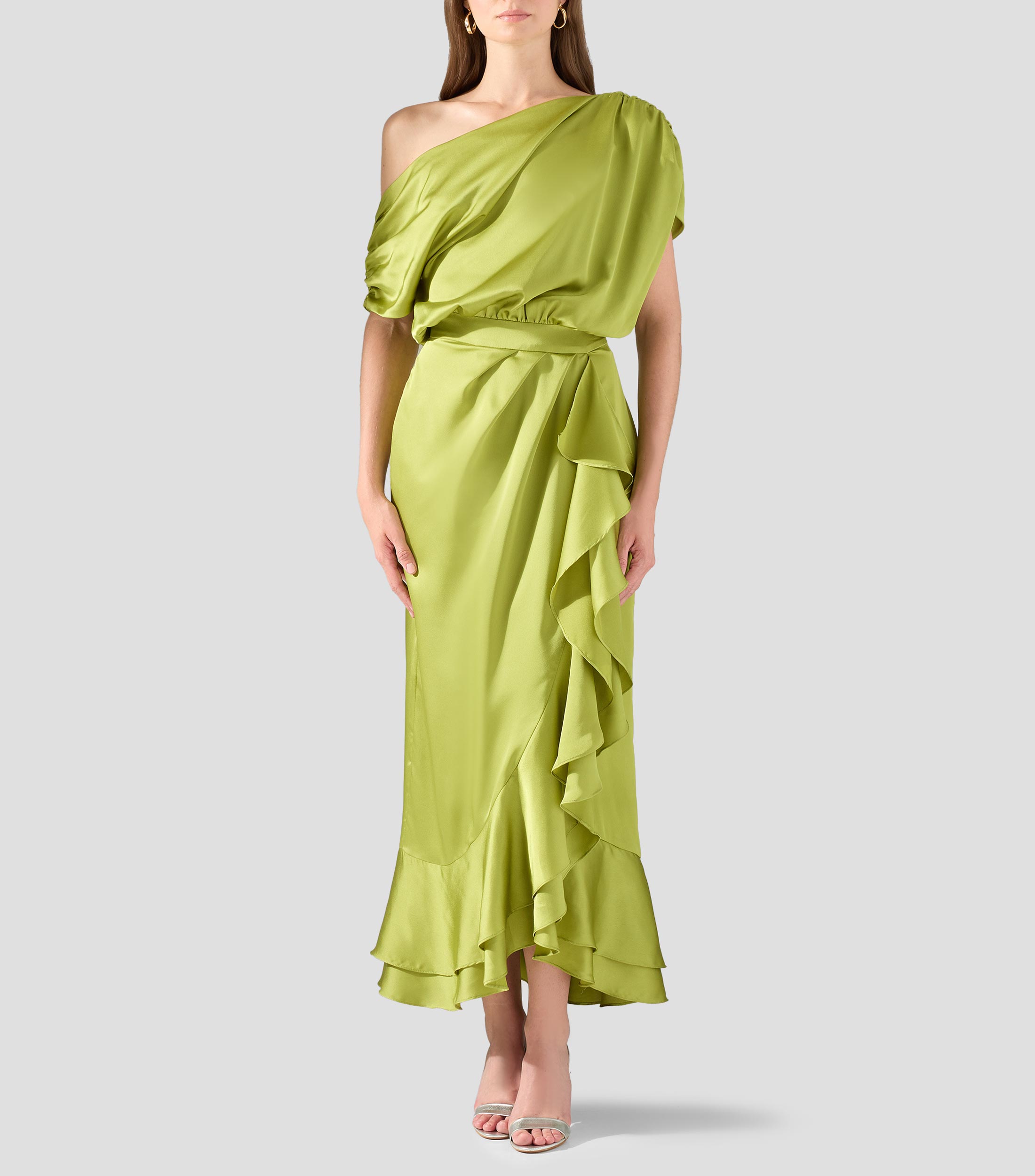 Vestido de fiesta largo liso Mujer